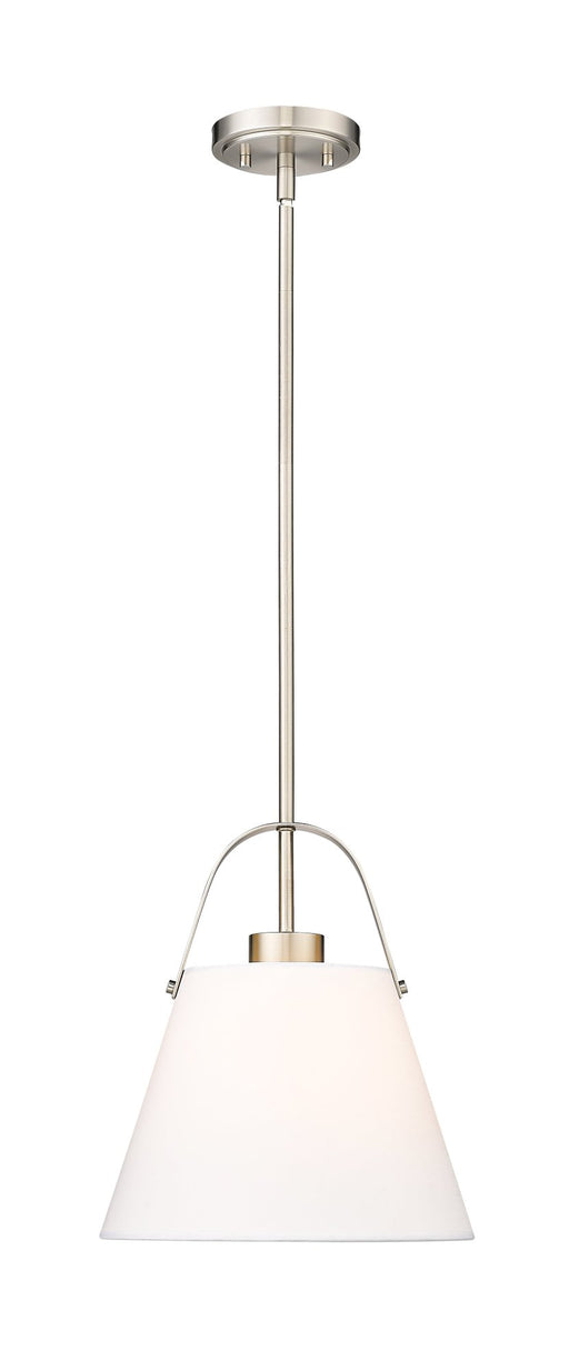 Z-Studio 1 Light 12.5" Pendant, Fabric Shades in Brushed Nickel