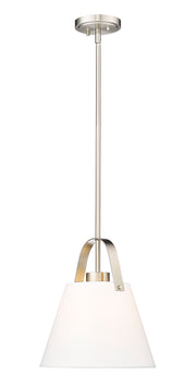 Z-Studio 1 Light 12.5" Pendant, Fabric Shades in Brushed Nickel