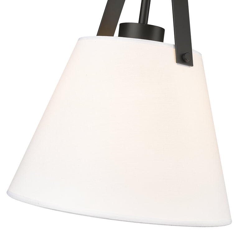 Z-Studio 1 Light 12.5" Pendant, Fabric Shades in Matte Black