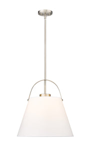 Z-Studio 1 Light 18" Pendant, Fabric Shades in Brushed Nickel
