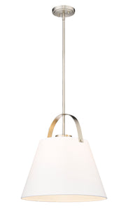 Z-Studio 1 Light 18" Pendant, Fabric Shades in Brushed Nickel