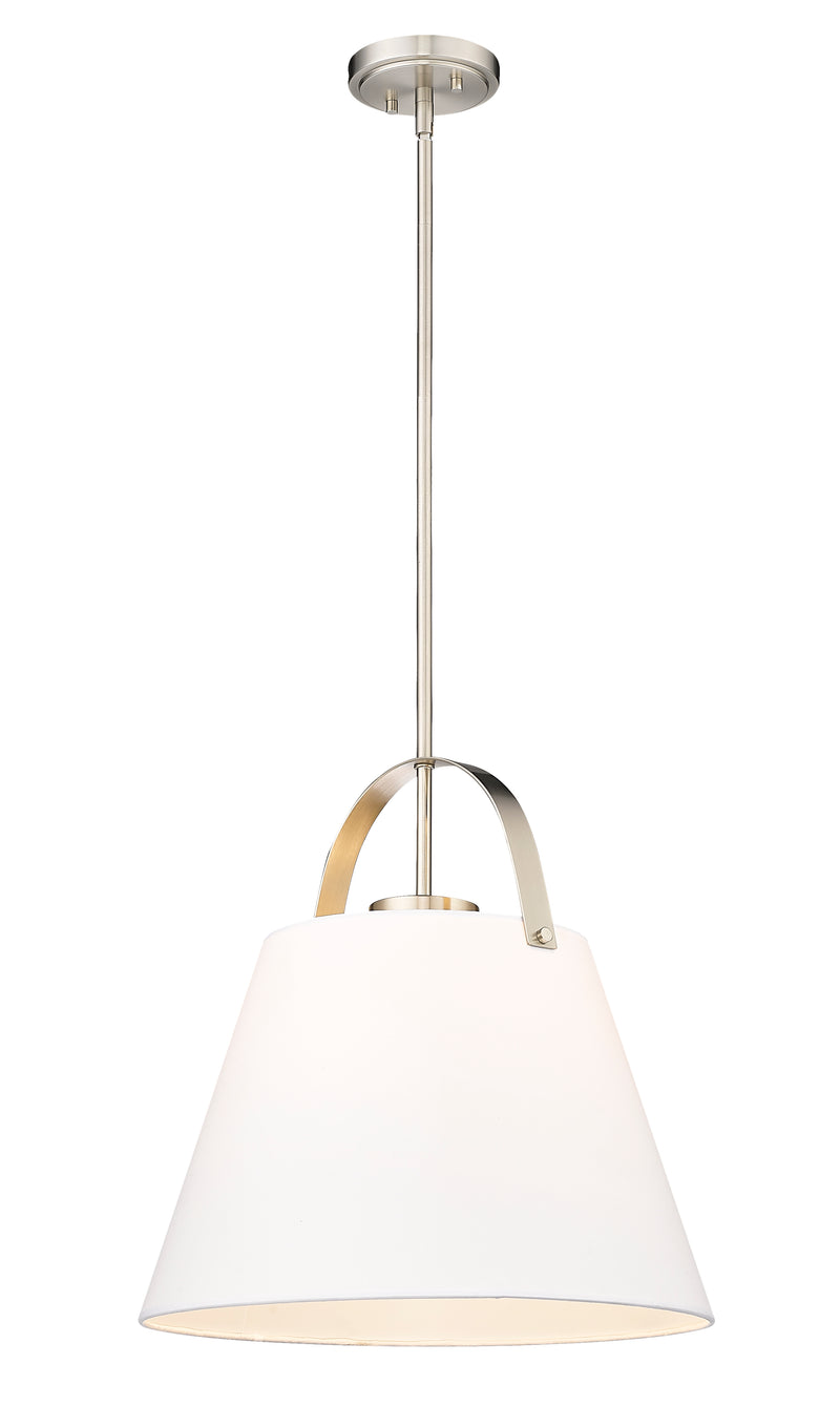Z-Studio 1 Light 18" Pendant, Fabric Shades in Brushed Nickel