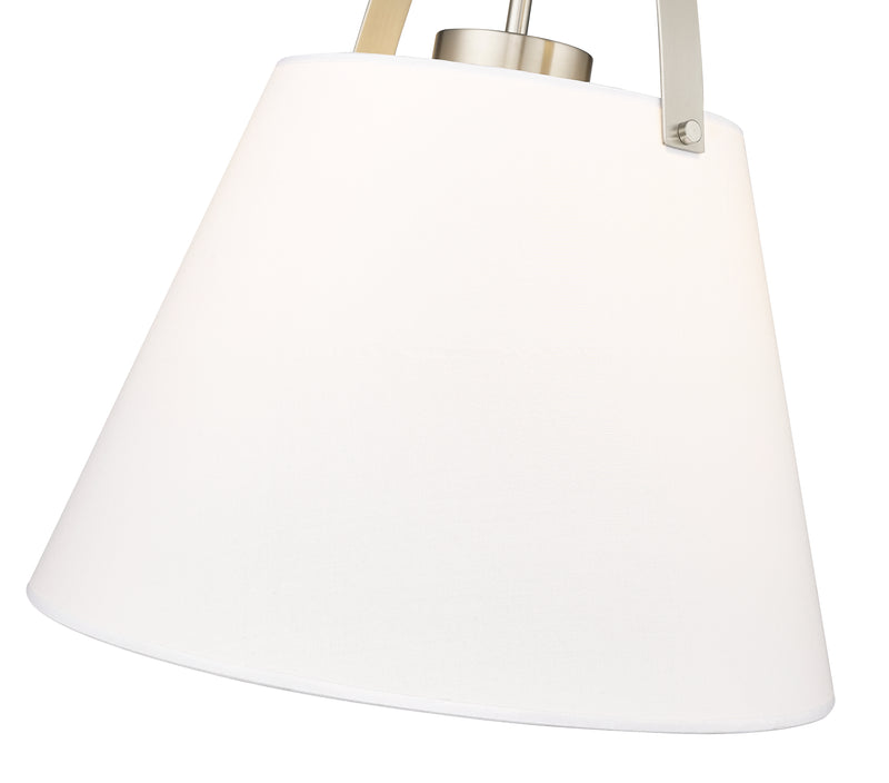 Z-Studio 1 Light 18" Pendant, Fabric Shades in Brushed Nickel