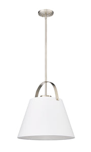 Z-Studio 1 Light 18" Pendant, Fabric Shades in Brushed Nickel