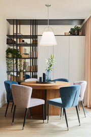 Z-Studio 1 Light 18" Pendant, Fabric Shades in Brushed Nickel in a room setting