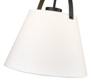 Z-Studio 1 Light 18" Pendant, Fabric Shades in Matte Black