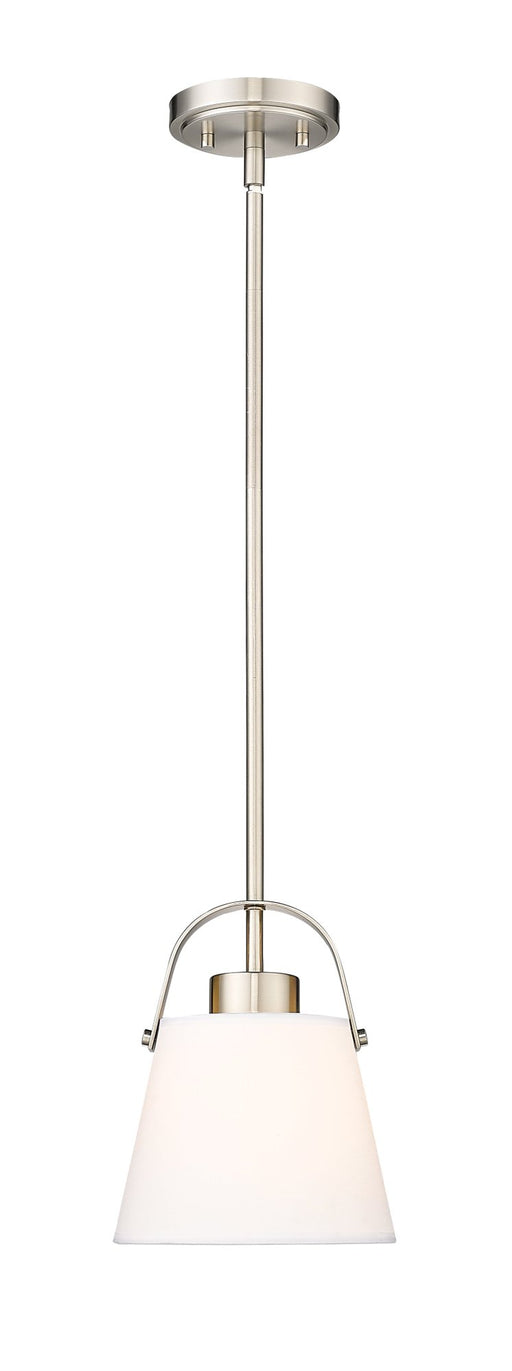 Z-Studio 1 Light 8" Pendant, Fabric Shades in Brushed Nickel