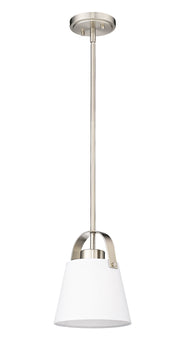 Z-Studio 1 Light 8" Pendant, Fabric Shades in Brushed Nickel