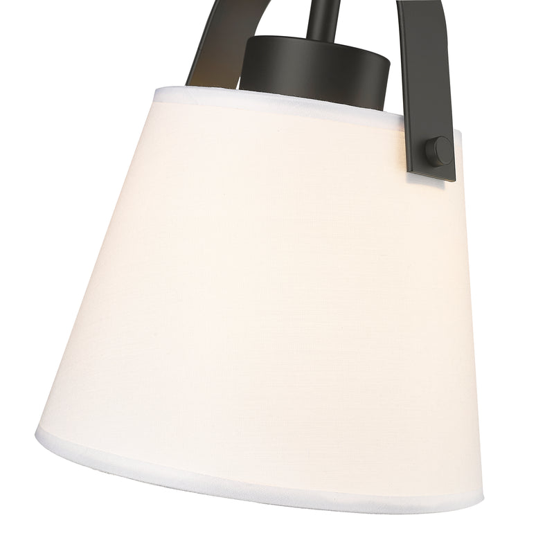 Z-Studio 1 Light 8" Pendant, Fabric Shades in Matte Black