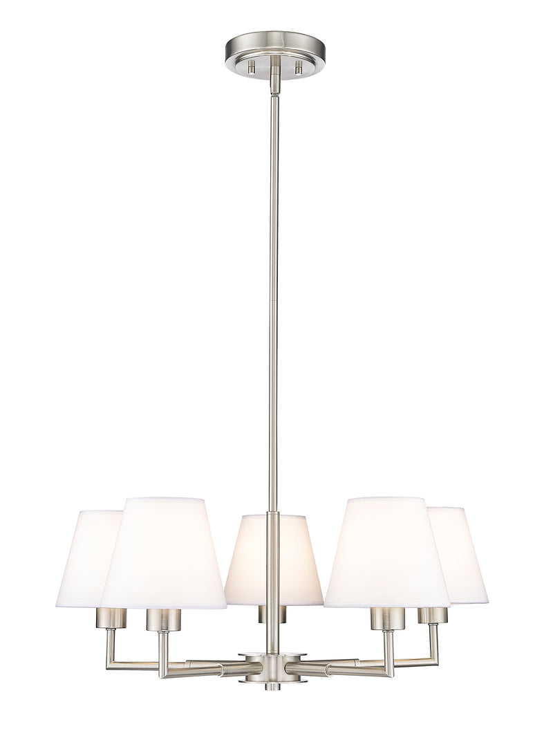 Leila 5 Light 26" Chandelier in Brushed Nickel