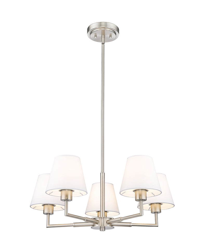 Leila 5 Light 26" Chandelier in Brushed Nickel