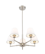 Leila 5 Light 26" Chandelier in Brushed Nickel