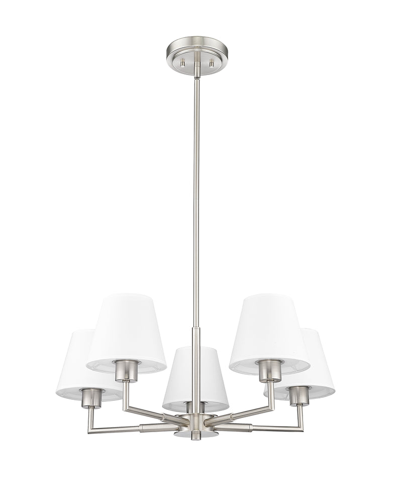 Leila 5 Light 26" Chandelier in Brushed Nickel