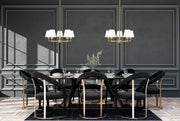 Leila 5 Light 26" Chandelier in Luxe Gold in a room setting