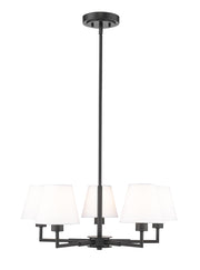 Leila 5 Light 26" Chandelier in Matte Black
