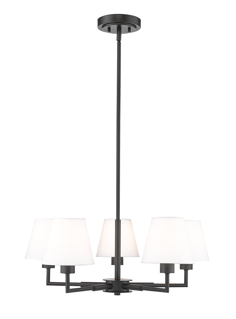 Leila 5 Light 26" Chandelier in Matte Black