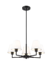 Leila 5 Light 26" Chandelier in Matte Black