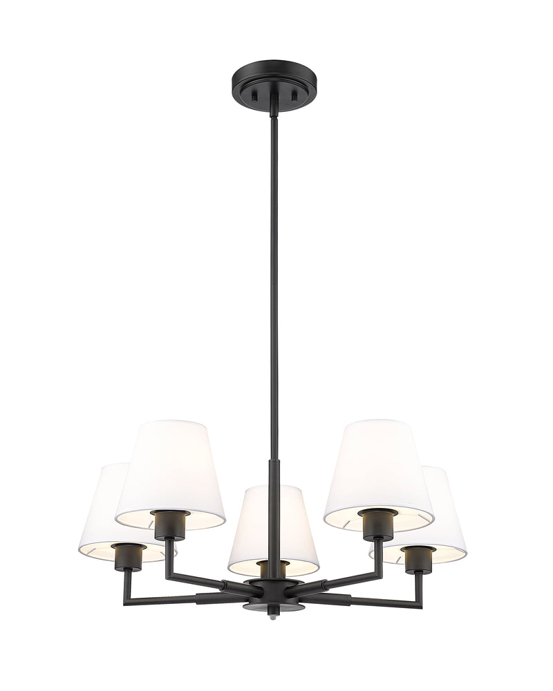 Leila 5 Light 26" Chandelier in Matte Black