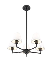 Leila 5 Light 26" Chandelier in Matte Black