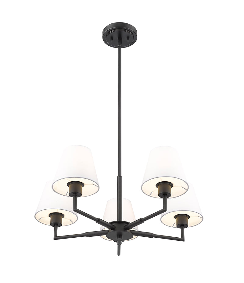 Leila 5 Light 26" Chandelier in Matte Black
