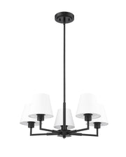 Leila 5 Light 26" Chandelier in Matte Black