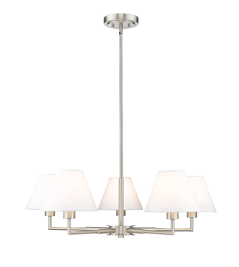 Leila 5 Light 34" Chandelier in Brushed Nickel