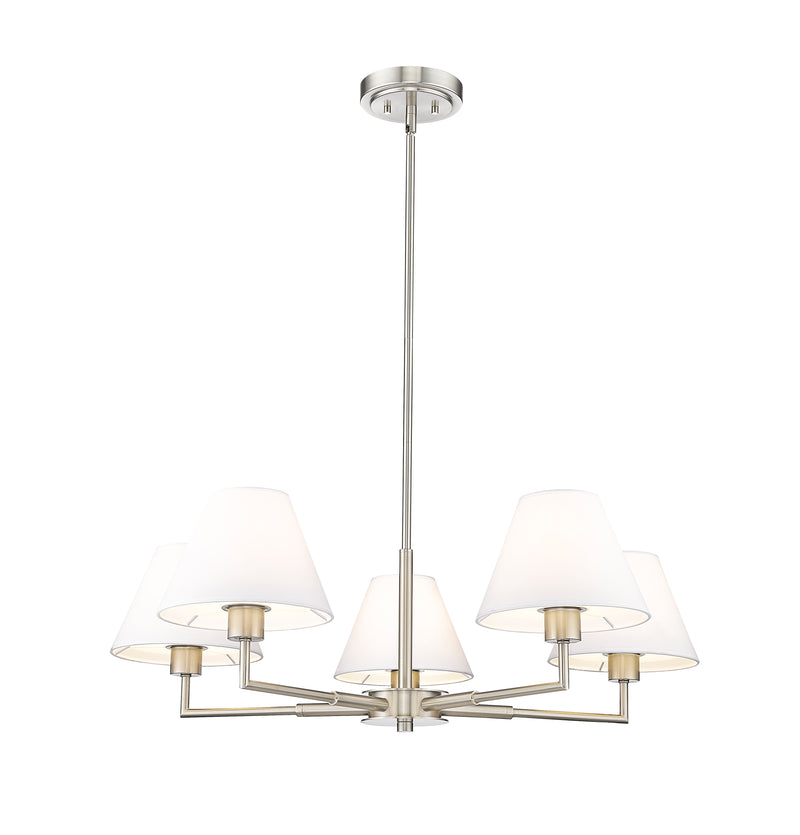 Leila 5 Light 34" Chandelier in Brushed Nickel