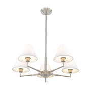 Leila 5 Light 34" Chandelier in Brushed Nickel