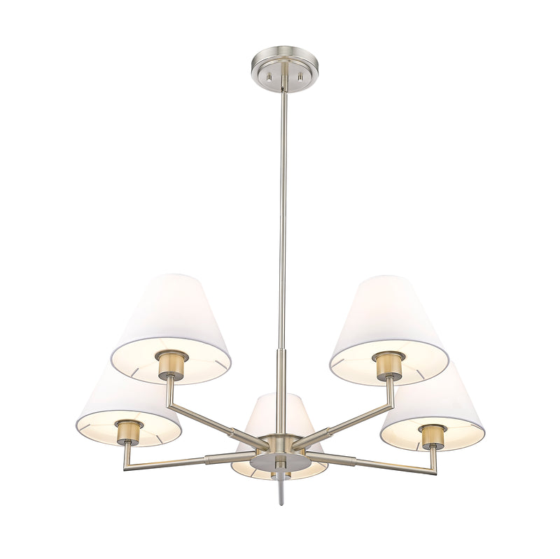 Leila 5 Light 34" Chandelier in Brushed Nickel