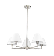 Leila 5 Light 34" Chandelier in Brushed Nickel