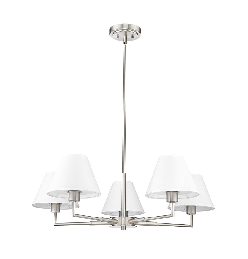 Leila 5 Light 34" Chandelier in Brushed Nickel