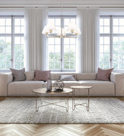 Leila 5 Light 34" Chandelier in Brushed Nickel in a room setting