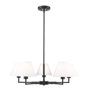 Leila 5 Light 34" Chandelier in Matte Black