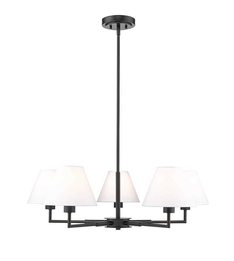 Leila 5 Light 34" Chandelier in Matte Black