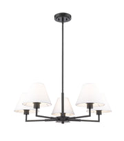 Leila 5 Light 34" Chandelier in Matte Black