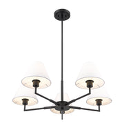 Leila 5 Light 34" Chandelier in Matte Black