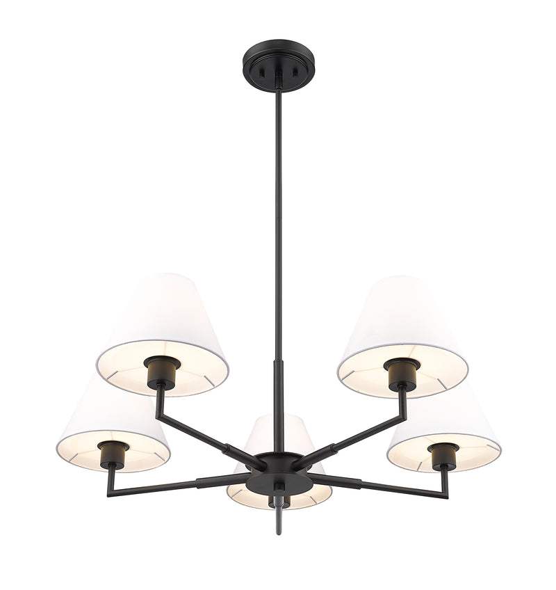 Leila 5 Light 34" Chandelier in Matte Black