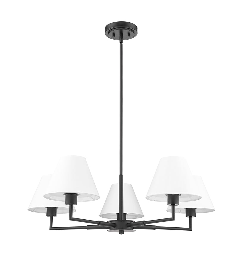 Leila 5 Light 34" Chandelier in Matte Black