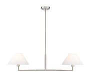 Leila 2 Light 12" Chandelier, 42" Long in Brushed Nickel