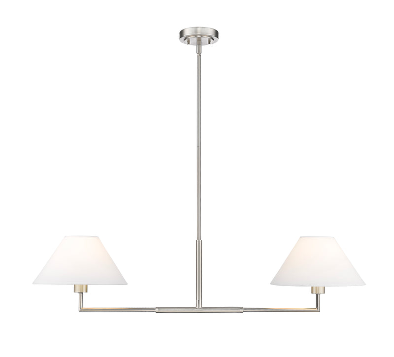 Leila 2 Light 12" Chandelier, 42" Long in Brushed Nickel