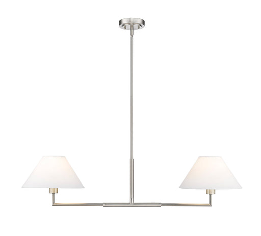 Leila 2 Light 12" Chandelier, 42" Long in Brushed Nickel