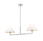 Leila 2 Light 12" Chandelier, 42" Long in Brushed Nickel