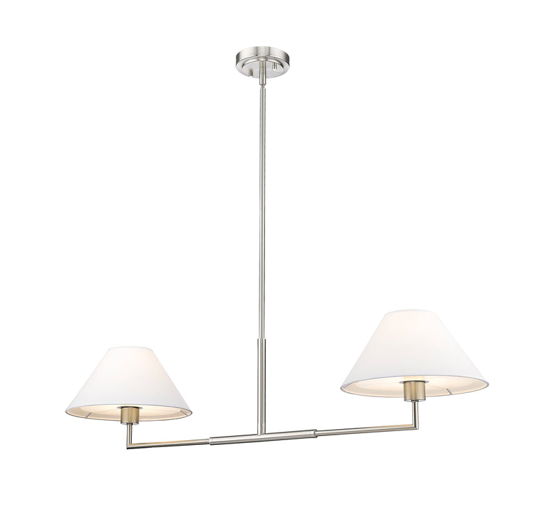 Leila 2 Light 12" Chandelier, 42" Long in Brushed Nickel
