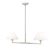 Leila 2 Light 12" Chandelier, 42" Long in Brushed Nickel