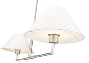 Leila 2 Light 12" Chandelier, 42" Long in Brushed Nickel
