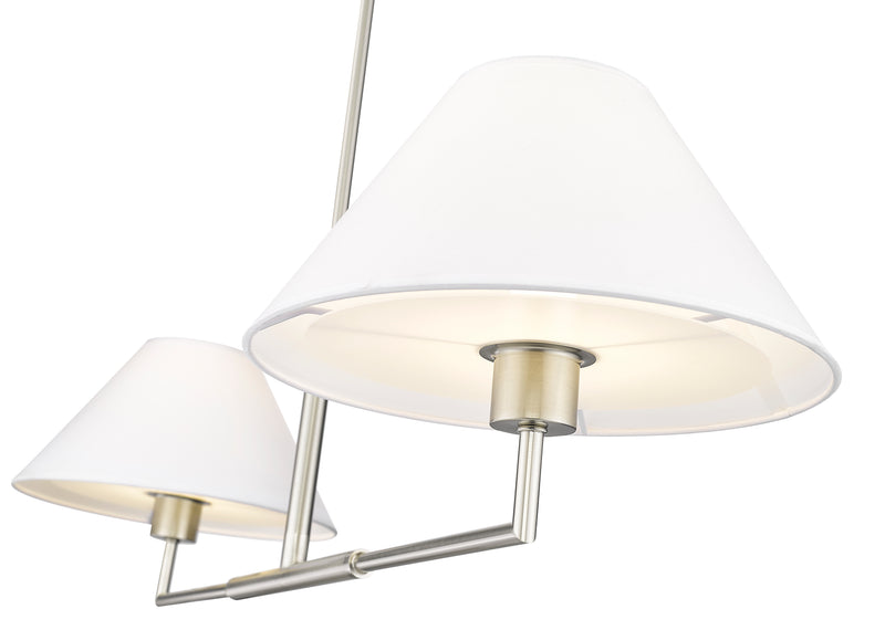 Leila 2 Light 12" Chandelier, 42" Long in Brushed Nickel