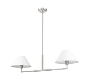 Leila 2 Light 12" Chandelier, 42" Long in Brushed Nickel