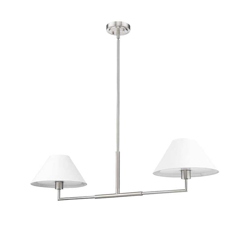 Leila 2 Light 12" Chandelier, 42" Long in Brushed Nickel