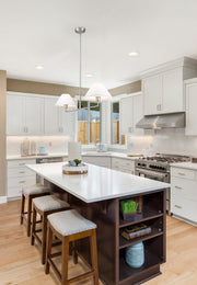 Leila 2 Light 12" Chandelier, 42" Long in Brushed Nickel in a room setting