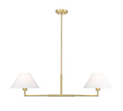 Leila 2 Light 12" Chandelier, 42" Long in Luxe Gold